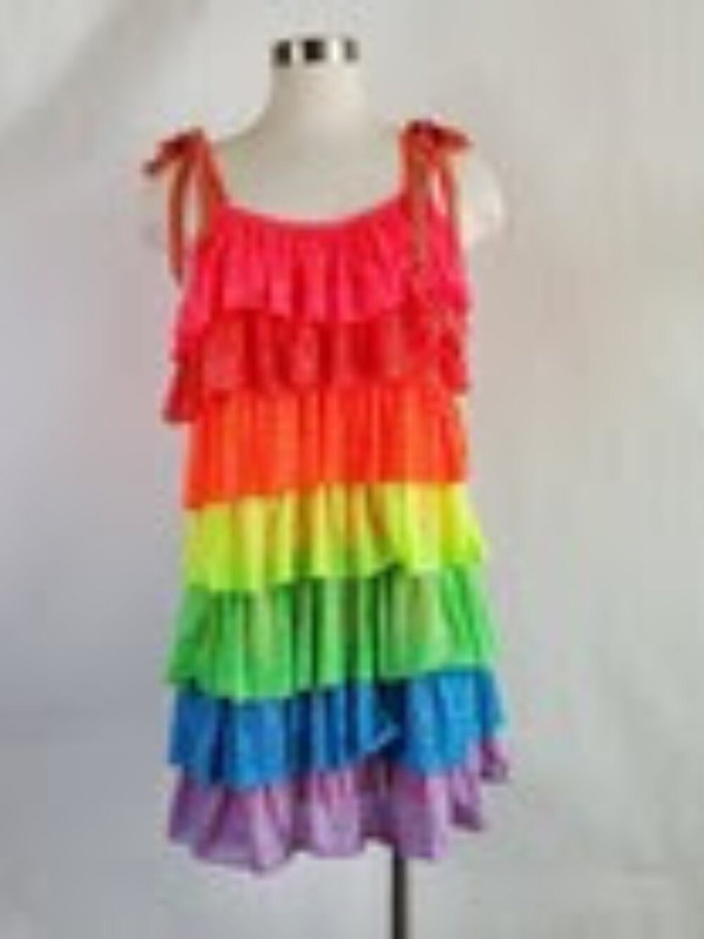 Pitusa Rainbow Tiered Mini Summer Sun Dress Size Standard one size
